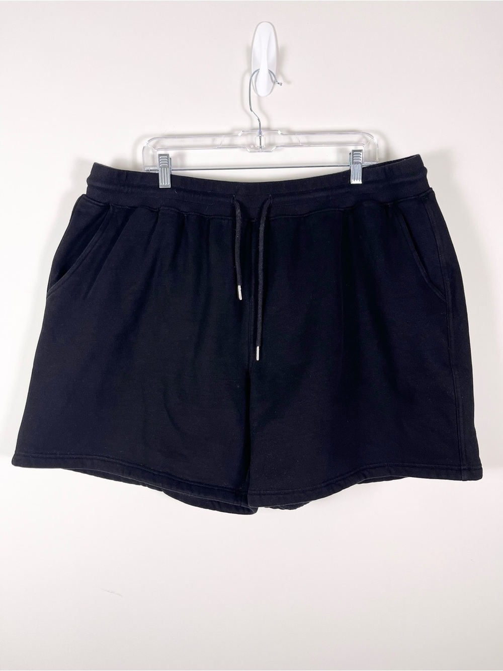 Comfrt Basic Fleece Shorts Size 3XL Black Casual Drawstring Relaxed Comfy